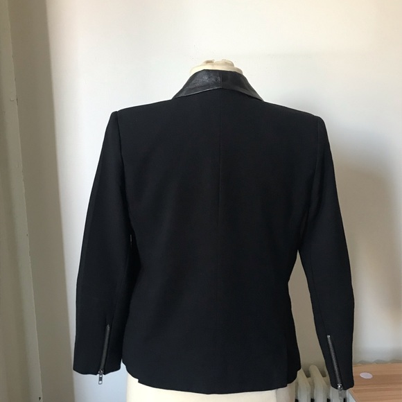 BB Dakota black blazer with faux leather lapel - Picture 4 of 5